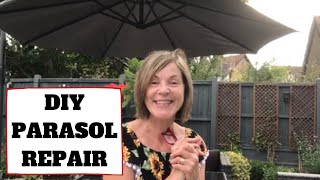 £5 DIY Garden Parasol Repair  How To Fix A Patio Umbrella [upl. by Soinotna654]