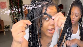 How To Take Down Soft Locs  Easy Guided Tutorial  No damage [upl. by Annoek]