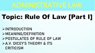 Rule Of Law  Administrative Law [upl. by Dann]