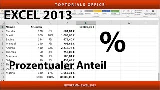 Prozentualen Anteil berechnen Excel [upl. by Beichner]