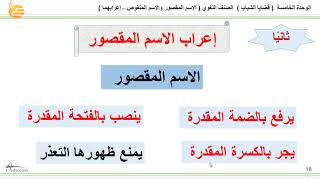 اللغوي الاسم المقصور والاسم المنقوص إعراب الاسم المقصور والمنقوص [upl. by Levitus]