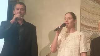 The stoltzfus family singing his yoke is easy at gospel express banquet [upl. by Leonard]