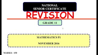 GRADE 11 MATHEMATICS EXAM PREPARATIONALGEBRA [upl. by Auj]