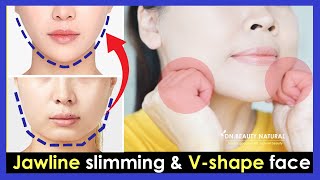 How to make Jawline slimming V shape face Slim face with Face Exercises and Massages [upl. by Kelly]