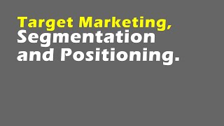 Target Marketing Segmentation and Positioning [upl. by Aivekahs536]