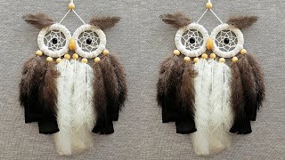 DIY como hacer un ATRAPASUEÑOS de BÚHO  DIY Owl Dreamcatcher [upl. by Onailerua]