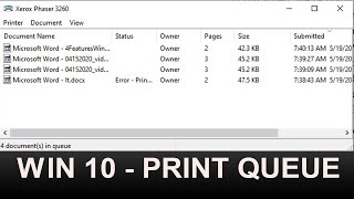 Win 10  How To Clear The Print Queue [upl. by Ax]