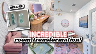 EXTREME Aesthetic Home Office Reveal DIY DREAM ROOM MAKEOVER 2023  Alexandra Beuter [upl. by Aihcsrop]