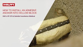 HOW TO install adhesive anchor into hollow block [upl. by Scrivings56]