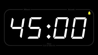 45 MINUTE  TIMER amp ALARM  Full HD  COUNTDOWN [upl. by Xylon518]