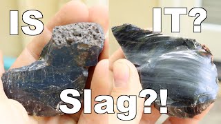 Is it slag How to tell the difference between obsidian and slag glass [upl. by Kcirddet356]