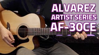 Alvarez Artist AF30CE OMFolk Electro Acoustic  Overview amp Demo [upl. by Naugal]