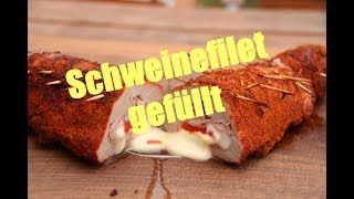 Schweinefilet gefüllt  mit Schinken Käse und Paprika [upl. by Nerraf]