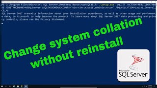 Changing SQL Server System Collation without reinstalling [upl. by Crysta576]