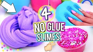 4 Easy DIY Slimes WITHOUT GLUE How To Make The BEST SLIME WITH NO GLUE [upl. by Eeima128]