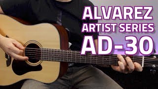 Alvarez Artist AD30 Dreadnought Acoustic  Overview amp Demo [upl. by Aneloc]