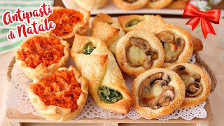 ANTIPASTI DI PASTA SFOGLIA per NATALE 🎄  Idee Veloci e Facili  Puff Pastry Appetizers [upl. by Getraer]