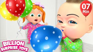 Teach Colors with Balloons 2  BillionSurpriseToys Nursery Rhymes Kids Songs [upl. by Dall]