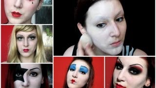 HOW TO Flawless White Face  Halloween  Costume Makeup [upl. by Esina]