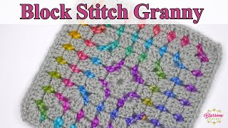 Block Stitch Granny Square  Simple Crochet Blanket [upl. by Nirtiac]