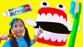 Brush Your Teeth Song  Wendy Pretend Play Learning How to Brush Teeth Nursery Rhymes amp Kid Song [upl. by Irodim]