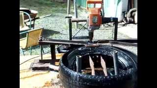 DIY Tire Cutting Machine [upl. by Nedgo346]