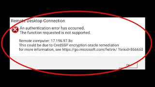 How to Fix Credssp Encryption Oracle Remediation Error  Remote Desktop Connection [upl. by Gram74]