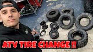 HOW TO CHANGE ATV TIRES DISMOUNT AND MOUNT [upl. by Ivan]