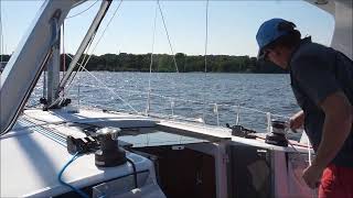 Furling Mainsail While On The Water  Furling Part 4 [upl. by Llevad648]