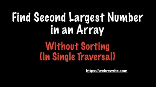 Java Program to Find the Second Highest Number in an Array [upl. by Hyacinthie688]