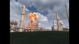 Animation of April 26 2018 Explosion and Fire at the Husky Energy Refinery in Superior Wisconsin [upl. by Davidson]