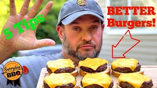 5 Tips to BEST BURGERS  Make the best Homemade Grilled Burgers using these tips [upl. by Barraza]