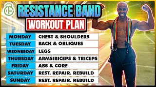 FULL WEEK WORKOUT PLAN AT HOME WITH RESISTANCE BAND  FITBEAST [upl. by Schwartz372]