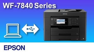 How to Connect a Printer and a Personal Computer Using USB Cable（Epson WF7840 Series NPD6582 [upl. by Phillie]