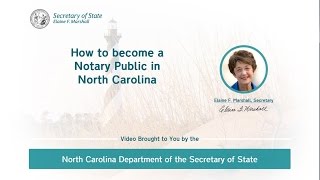 How to Become a Notary Public in North Carolina [upl. by Anyd]