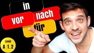 Time Prepositions German  vor nach in and für  A12 Level  YourGermanTeacher [upl. by Adnocahs]