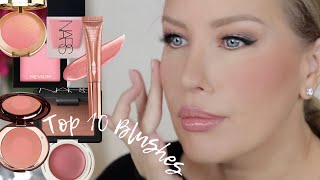 Top 10 Favorite Blushes  Try On w Swatches  Risa Does Makeup 2020 [upl. by Xuaeb]