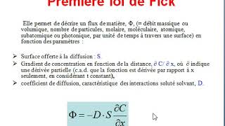 Biophysique cours 1 La diffusion [upl. by Topper]