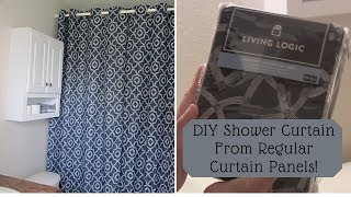 DIY Extra Long Shower Curtain From Regular Curtain [upl. by Rodnas]