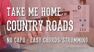 quotCountry Roadsquot Guitar Tutorial  Easy Chords amp Strumming AND Fingerstyle Version  No Capo [upl. by Eelsnia]