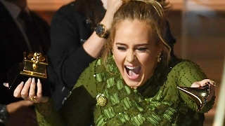 Adele Breaks Grammy In Half For Beyonce  Video [upl. by Skippy]