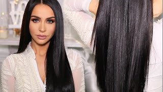 HOW TO SLEEK amp SHINY STRAIGHT HAIR  Carli Bybel [upl. by Atteuqihc]