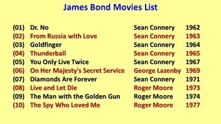 James Bond 007 Theme Songs From 1962 To 2020 [upl. by Elawalo]