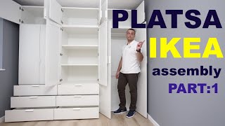 IKEA PLATSA Wardrobe AssemblyPLATSA FramesPart1 [upl. by Ailegave]