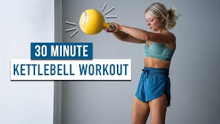 30 MIN Advanced Kettlebell HIIT Workout  Full Body No Repeat [upl. by Kernan]