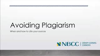 Avoiding Plagiarism [upl. by Yecaj]