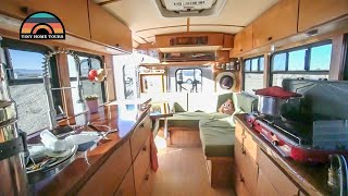 Shuttle Bus Tiny Home Conversion  Full Tour  Better Platform Than Sprinter Van [upl. by Faulkner]