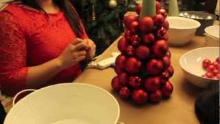 How To Make a Christmas Ornament Ball Tree [upl. by Ainslie]