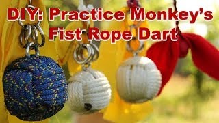 How to Make a Practice Rope Dart  Monkeys Fist Knot Part 2a of 4 [upl. by Eenwat]