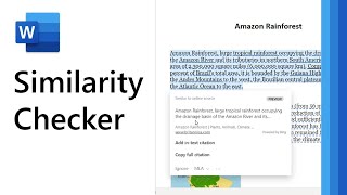 How to use Similarity Checker in Microsoft Word [upl. by Nnaerb]